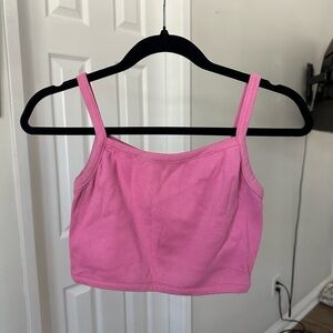 Nasty Gal Pink Cropped Ribbed tank